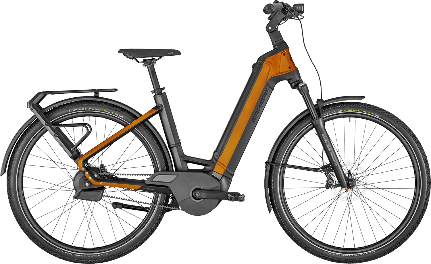 Bergamont E-Ville Pro Belt Premium 2022 - Sort/Orange